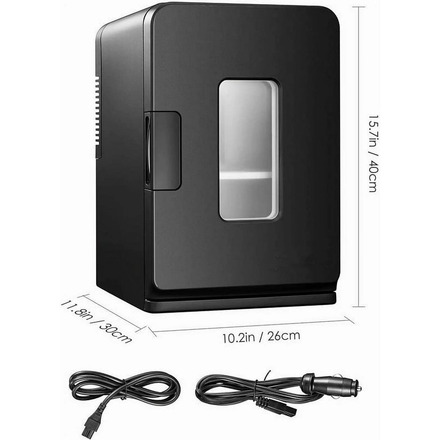 NORTHCLAN Mini Fridge, 15 L/21 Can Personal Refrigerator, Portable Cooler &Warmer, Beverage & Skincare, 110V/12V, Black, Width 11.8", New