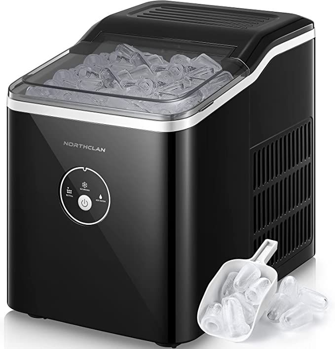 Ice Maker Countertop, 28 lbs Ice in 24 Hrs, 9 Bullet Ice in 5 Minutes, Black